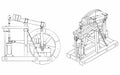 Wood Beam Engine different outline like a brushstrokes