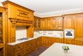 Wood beautiful custom kitchen interior design Royalty Free Stock Photo