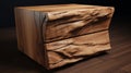 Organic Sculpted Wooden Nightstand With Realistic Texture