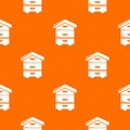 Wood beehive pattern vector orange