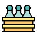 Wood beer box icon vector flat Royalty Free Stock Photo