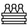 Wood beer box icon outline vector. Tank drink