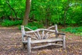 a Wood bench in Central Park, New York City Royalty Free Stock Photo