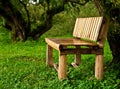 Wood bench in garden