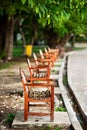 Wood bench under tree Royalty Free Stock Photo