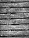 Wood bench in the yard black and white wood texture background Royalty Free Stock Photo