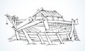 Unfinished Noah`s Ark. Vector drawing Royalty Free Stock Photo