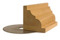 Wood billet for furniture with saw-blade