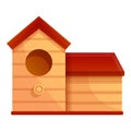 Wood bird house icon, cartoon style Royalty Free Stock Photo