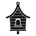 Wood bird house icon, simple style Royalty Free Stock Photo