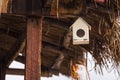 .Wood bird house outside ,front of house.Thailand Royalty Free Stock Photo