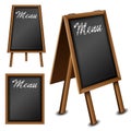 Wood blackboard set for restaurant menu