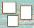 Wood blank frames set illustration Royalty Free Stock Photo