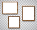 Wood blank frames set illustration Royalty Free Stock Photo