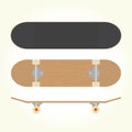 Wood blank skateboard vector