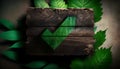 Wood block with green checkmarks nature background generative ai