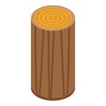 Wood block icon, isometric style Royalty Free Stock Photo