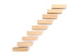 Wood block stacking as step stair, Business concept for growth success process. White background. Royalty Free Stock Photo