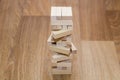 Wood block tower game on white background Royalty Free Stock Photo