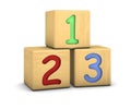 Wood blocks with 123 numbers Royalty Free Stock Photo