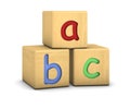 Wood blocks with abc letters Royalty Free Stock Photo