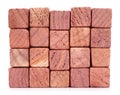 Red cedar wooden blocks