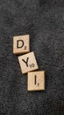 Wood blocks with word DYI
