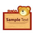 Wood board with bear for your design Royalty Free Stock Photo