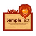 Wood board with lion for your design Royalty Free Stock Photo