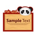 Wood board with panda for your design Royalty Free Stock Photo