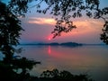 Wood boat in brahmaputra and sunset guwahati assam tourism