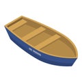 Wood boat icon, isometric style