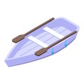 Wood boat icon isometric vector. Wooden ship