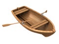 Wood boat isolated on white