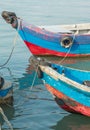 Wood boats in Clan Jetties in Georgetown, Pulau Penang, Malaysia Royalty Free Stock Photo