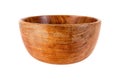 Wood bowl isolated on white background Royalty Free Stock Photo