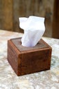 Wood box Paper Tissues Royalty Free Stock Photo