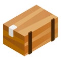 Wood box parcel icon, isometric style Royalty Free Stock Photo