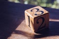 Wood box squares lots numbers Royalty Free Stock Photo