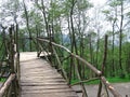 Another scene of Wood Bridge at Bukit Jamur Rancabolang Ciwidey West Java Indonesia Royalty Free Stock Photo