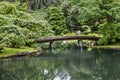 Wood Bridge in Japanese Garden Royalty Free Stock Photo