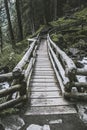 Wood bridge near saent waterfall Royalty Free Stock Photo