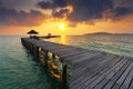 Wood bridge at Rayong beach