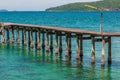 Wood bridge on Sea at Khao Laem Ya