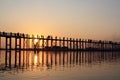 U-Bein wood bridge during sunset