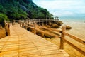 Detail and close up Wood brige,Wooden pier Royalty Free Stock Photo