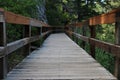 Wood brige, Wooden pier, brige on the cliff Royalty Free Stock Photo