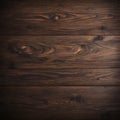 Wood brown grain texture, dark wall background, top view of wooden table Royalty Free Stock Photo