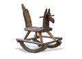 Wood brown rocking horse chair with nature background. Royalty Free Stock Photo