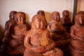 Wood buddha statues figures in Thailand. Royalty Free Stock Photo